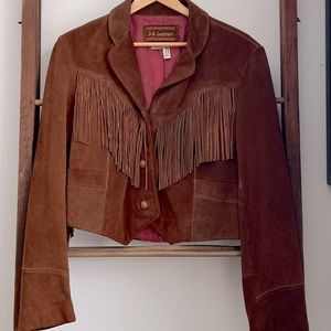 Vintage Tan Suede Tassle Jacket